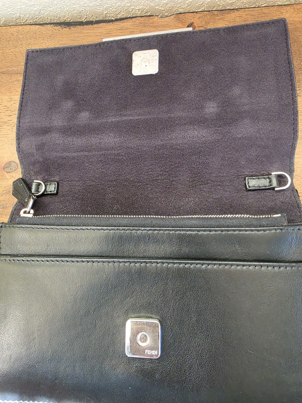 Fendi Black Leather Hypnoteyes Clutch Purse - Picture 13 of 16